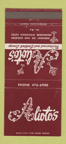 Matchbook Cover - Alioto's Restaurant Milwaukee WI 30 Strike