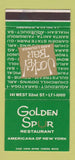 Matchbook Cover - Golden Spur Rsetaurant New York City 30 Strike