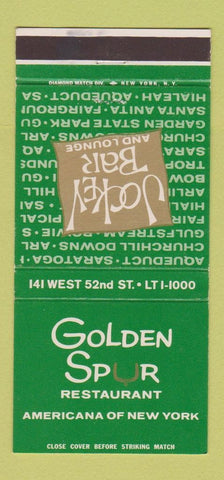 Matchbook Cover - Golden Spur Rsetaurant New York City 30 Strike