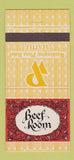 Matchbook Cover - Beef Room Washington Plaza Hotel Seattle WA 30 Strike