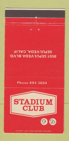 Matchbook Cover - Stadium Club Sepulveda CA 30 Strike
