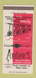 Matchbook Cover - Archie's Salad Bar Indio CA 30 Strike