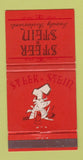 Matchbook Cover - Steer n Stein Fullerton Huntington Beach CA WEAR 30 Strike