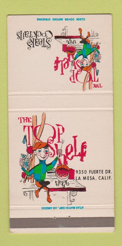 Matchbook Cover - The Top Shelf Steaks La Mesa CA 30 Strike