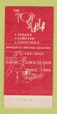 Matchbook Cover - The Top Shelf Steaks La Mesa CA 30 Strike