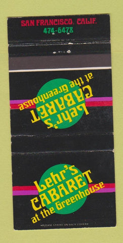Matchbook Cover - Lehr's Cabaret San Francisco CA WEAR 30 Strike