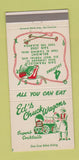 Matchbook Cover - Ed's Chuckwagon San Francisco Belmont San Jose CA 30 Strike