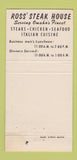 Matchbook Cover - Ross' Steak House Omaha NE 30 Strike