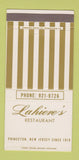 Matchbook Cover - Lahieve's Restaurant Princeton NJ 30 Strike