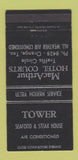 Matchbook Cover - MacArthur Hotel Courts Orange TX Tower STeak 30 Strike
