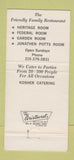 Matchbook Cover - Crystal Restaurant Reading PA 30 Strike