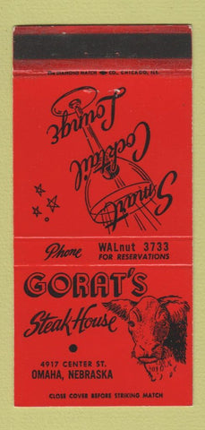Matchbook Cover - Gorat's Steak House Omaha NE WEAR 30 Strike