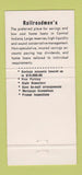 Matchbook Cover - Railroadmen's Federal Savings 30 Strike