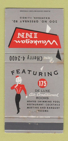 Matchbook Cover - Waukegan Ill IL bellhop WEAR 30 Strike