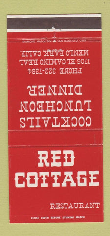 Matchbook Cover - Red Cottage Restaurant Menlo Park CA 30 Strike
