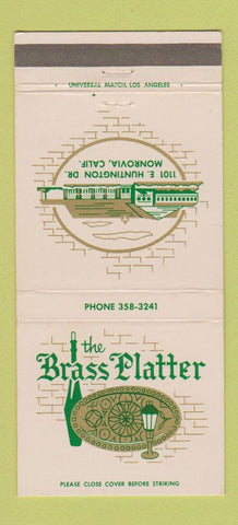 Matchbook Cover - The Brass Platter Monrovia CA 30 Strike