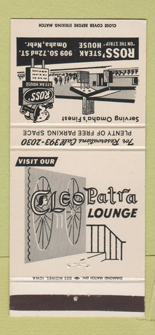 Matchbook Cover - Ross' Steak House Omaha NE 30 Strike