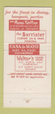 Matchbook Cover - The Barrister Pomona CA 30 Strike