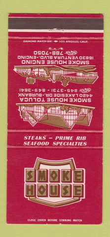 Matchbook Cover - Smoke House Burbank Encino CA 30 Strike