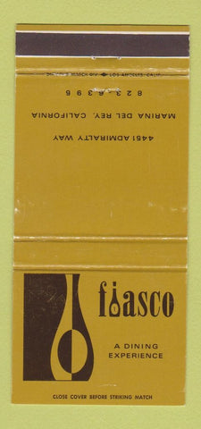 Matchbook Cover - Fiasco Restaurant Marina Del Rey CA WEAR 30 Strike