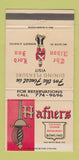 Matchbook Cover - Hafners Restaurant St Paul MN 30 Strike