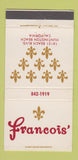 Matchbook Cover - Francois' Huntington Beach CA 30 Strike
