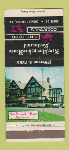 Matchbook Cover - New Hampshire House Restaurant Convent Station NJ  30 Strike