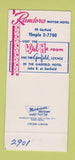 Matchbook Cover - Randora Motor Hotel Garfield Hotel 30 Strike