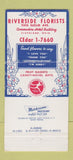 Matchbook Cover - Riverside Florists Flowers Cleveland OH 30 Strike