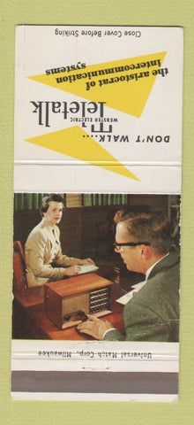Matchbook Cover - Webster Electric Teletalk Racine WI 30 Strike