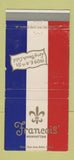 Matchbook Cover - Francois Restaurant Long Beach CA WEAR 30 Strike