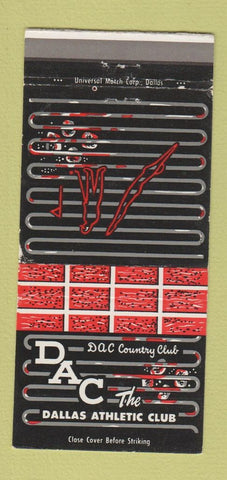 Matchbook Cover - Dallas Athletic Club TX 30 Strike