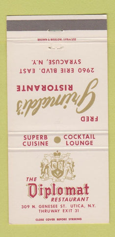 Matchbook Cover - Grimaldi's Ristorante Utica NY 30 Strike