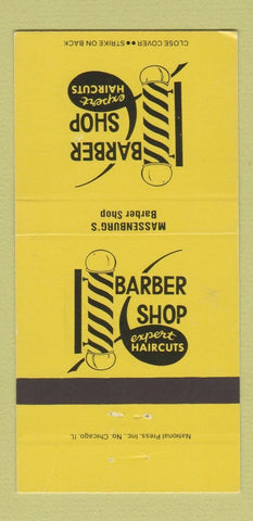 Matchbook Cover - Massenburg's Barber Shop 30 Strike