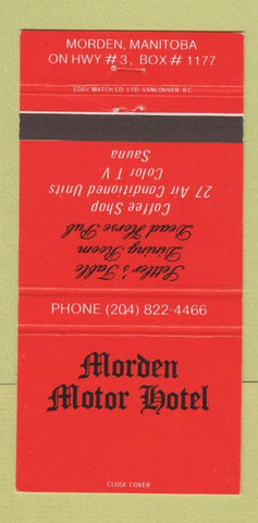 Matchbook Cover - Morden Motor Hotel Morden MB 30 Strike