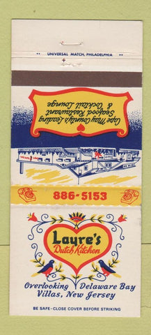 Matchbook Cover - Layre's Dutch Kitchen Villas NJ 30 Strike