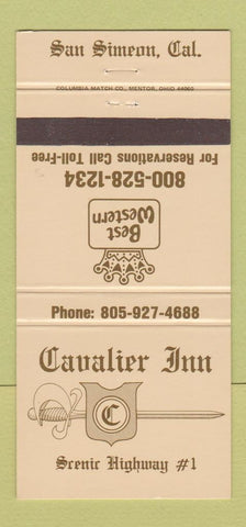Matchbook Cover - Cavalier Inn San Simeon CA 30 Strike