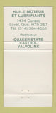 Matchbook Cover - Sergaz Diesel Avec Service St Leonard QC 30 Strike