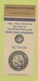 Matchbook Cover - Jefferson State Bank San Antonio TX 30 Strike
