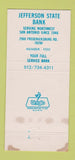Matchbook Cover - Jefferson State Bank San Antonio TX 30 Strike
