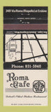 Matchbook Cover - Roma Cafe Italian Detroit MI 30 Strike