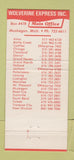 Matchbook Cover - Wolverine Trucking Muskegon MI 30 Strike
