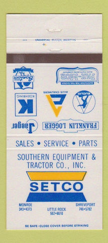 Matchbook Cover - Setco Southern Tractor Little Rock AR Shreveport LA 30 Strike