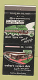 Matchbook Cover - Weber's Supper Club Ann Arbor MI 30 Strike