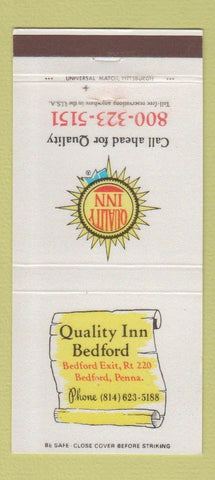 Matchbook Cover - Quality Inn Bedford PA 30 Strike