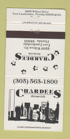 Matchbook Cover - Charlie's Dinner Club Fort Lauderdale FL 30 Strike