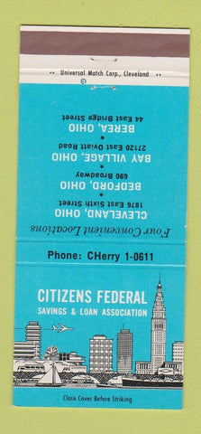 Matchbook Cover - Citizens Federal Savings Cleveland Bedford OH 30 Strike