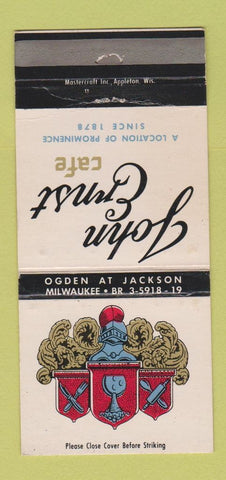 Matchbook Cover - John Ernst Cafe Milwaukee WI 30 Strike