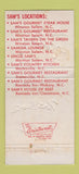 Matchbook Cover - Sam's Winston Salem NC Statesville Clemmons 30 Strike