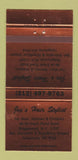 Matchbook Cover - Joe's Hair Salon Ridgewood NJ BRONZE WEAR 30 Strike
